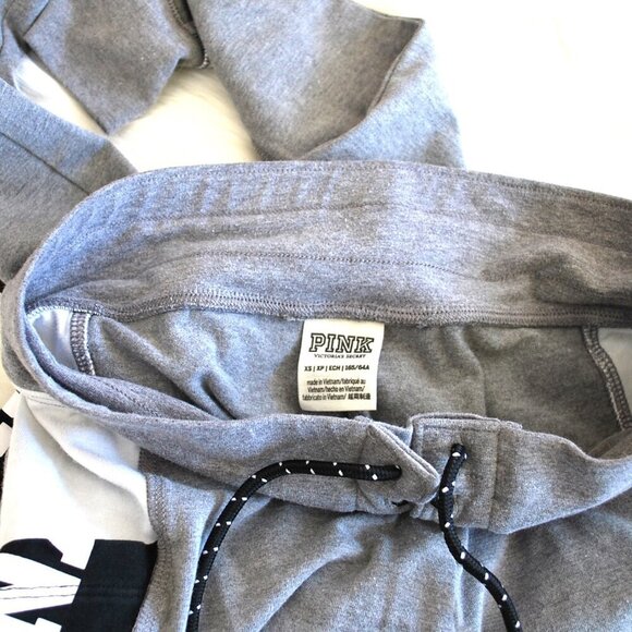 PINK Victoria's Secret Sweatpant Leggings Gray Black XS - Picture 4 of 4
